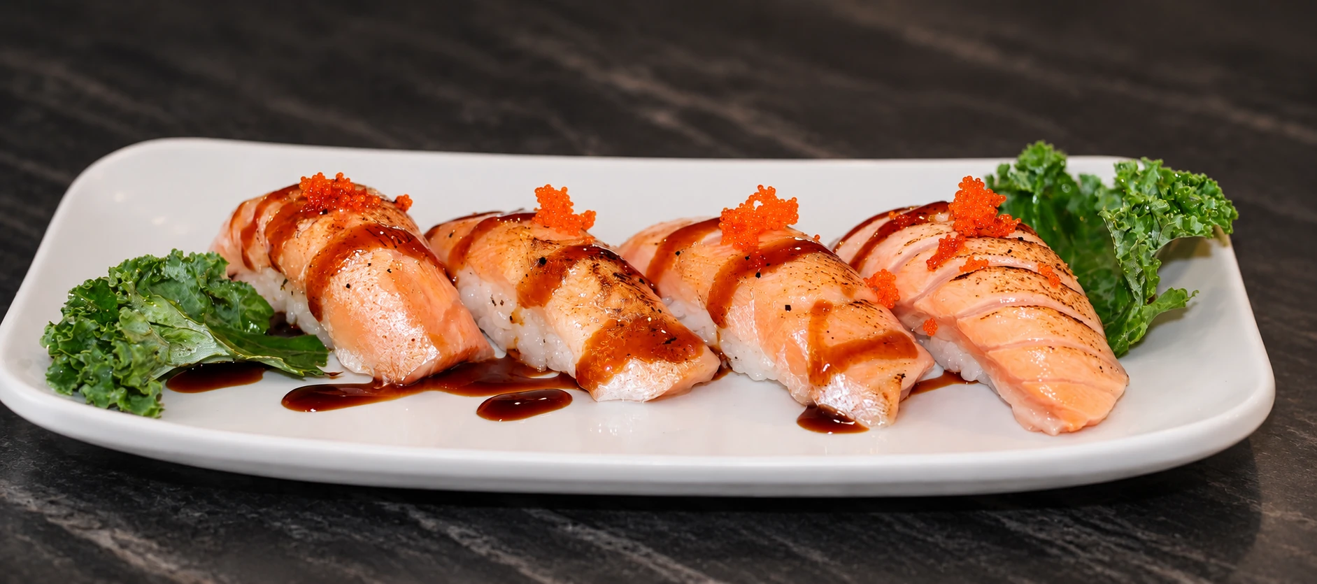 Seared salmon nigiri